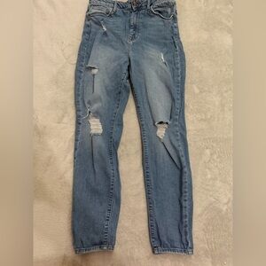 Forever 21 Blue Ripped Skinny Jeans